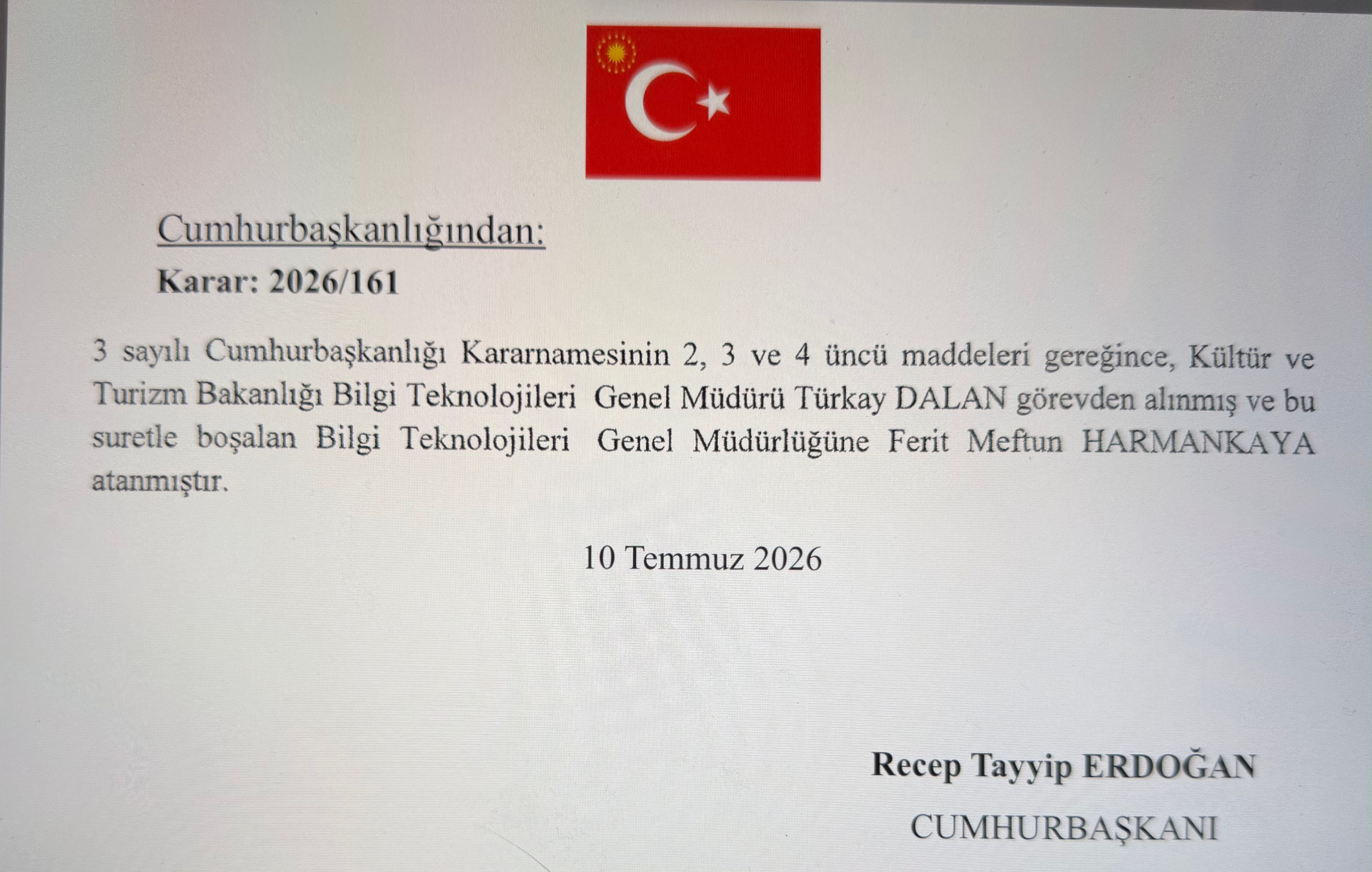 Yönetim değişiklikleri