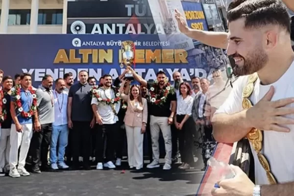 Erkan Taş, Kırkpınar Başpehlivanı olarak Antalya’da büyük bir ilgiyle karşılandı