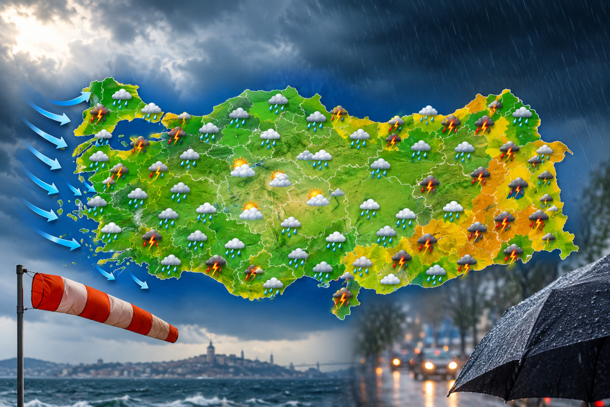 Meteoroloji’den Kuvvetli Yağış ve Rüzgâr Uyarısı